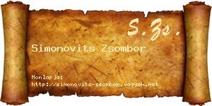 Simonovits Zsombor névjegykártya